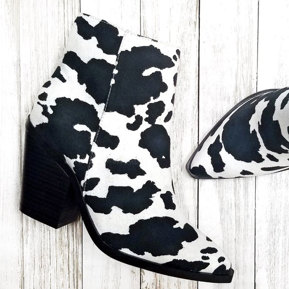 Shoes - New Cow Print Cowboy Ankle Boots Booties